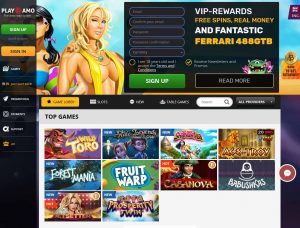 Playamo Casino Screenshot #1